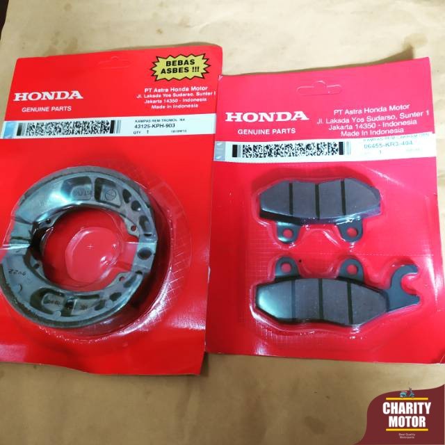 Kampas rem paket depan + belakang kharisma, supra x 125 lama supra x 125 new