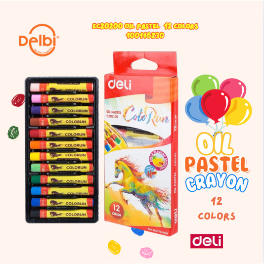 

DELI Oil Pastel Krayon Mewarnai Smooth Blend EC20200 Oil Pastel 12 colors