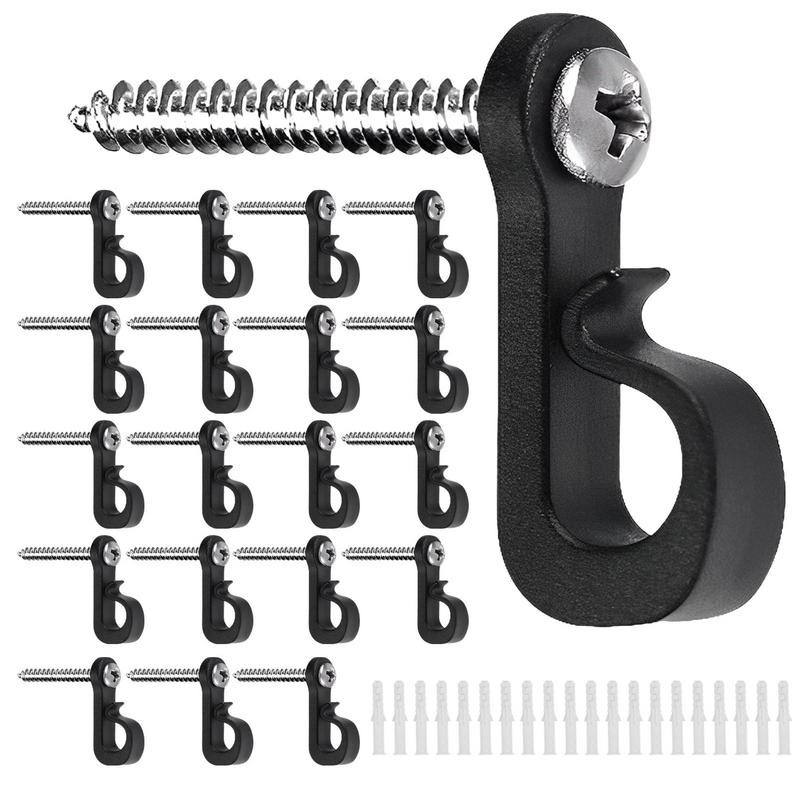 

String Lights Hooks 20pcs Christmas Light Clips Q Shape Press Buckle Plant Hooks Screw Fixed For Small Plants Eaves Street Light