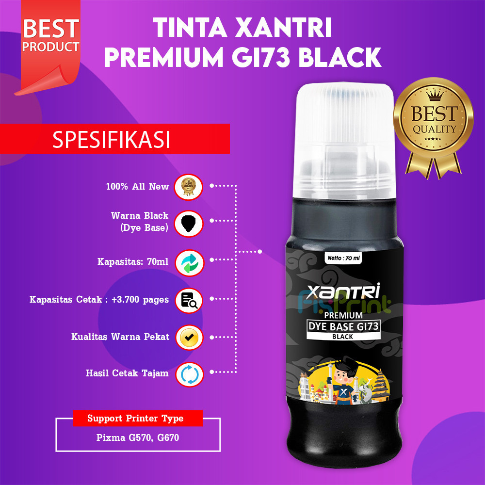 FixPrint Tinta Refill GI-73 GI73 Ink Refill Printer Canon G570 G670 G-570 670