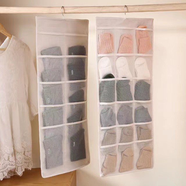 Storage gantung 16 kantong serbaguna / Rak Gantungan Pakaian Dalam Kaos Kaki Hanging Underwear Organ