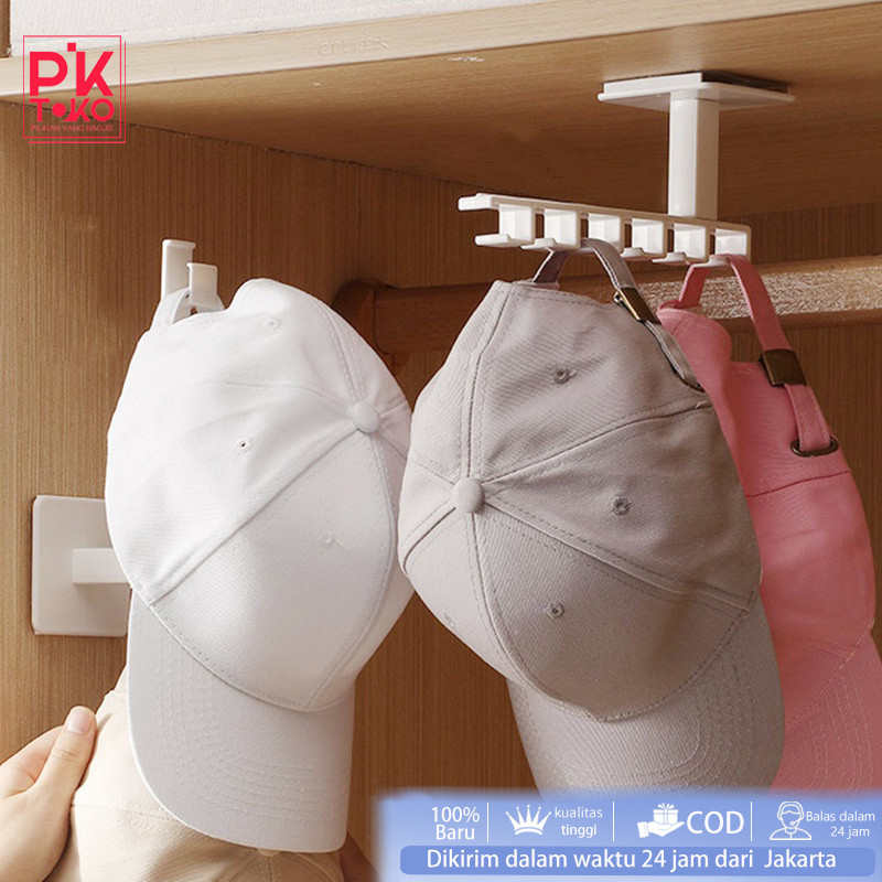 Penyimpanan Topi Gantungan Topi Dinding Tempel Bentuk-L Organizer Gantungan Topi Cap Hanger