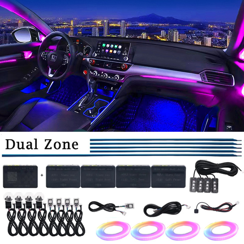 

Dual Zone 14/18/22 in 1 RGB 64 213 Colors Symphony Light Parts 35cm 75cm 110cm Light Strips Main/sub Controller Extension Cord