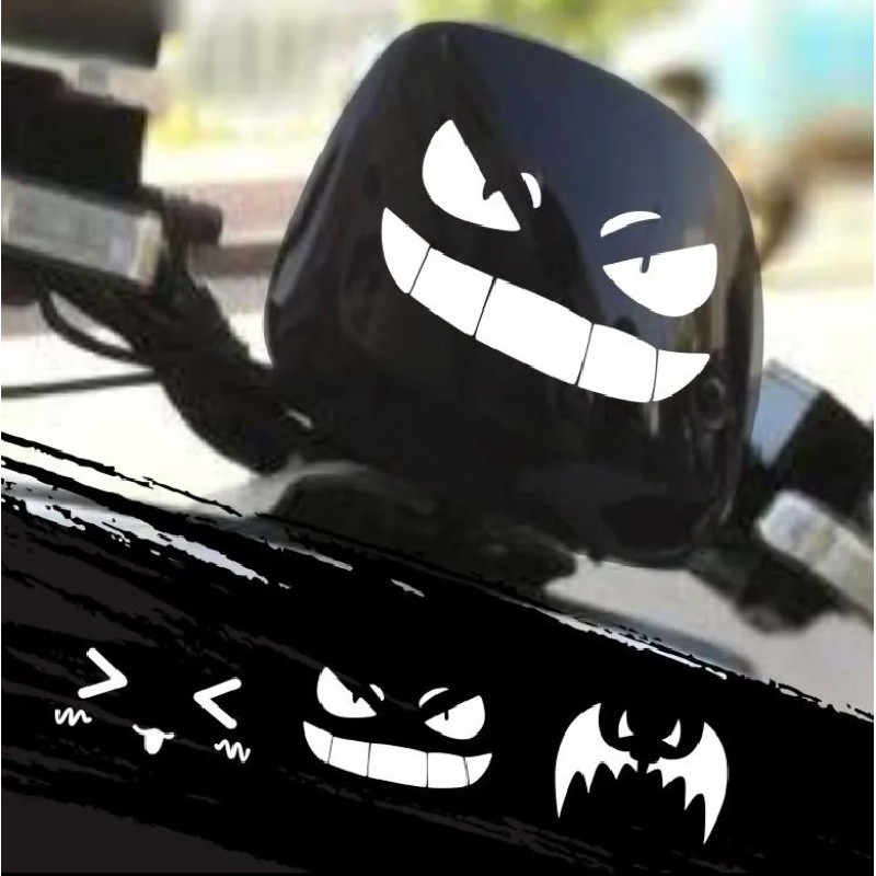 

Stiker Wajah Tersenyum Setan Kecil Hiasan Personalisasi Kreatif Spoof Ekspresi Lucu/Stiker Mobil Listrik untuk Mobil