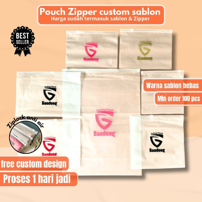Zipper Bag Organizer bag Transparan Doff portrait custom sablon storage bag Ziplock packaging