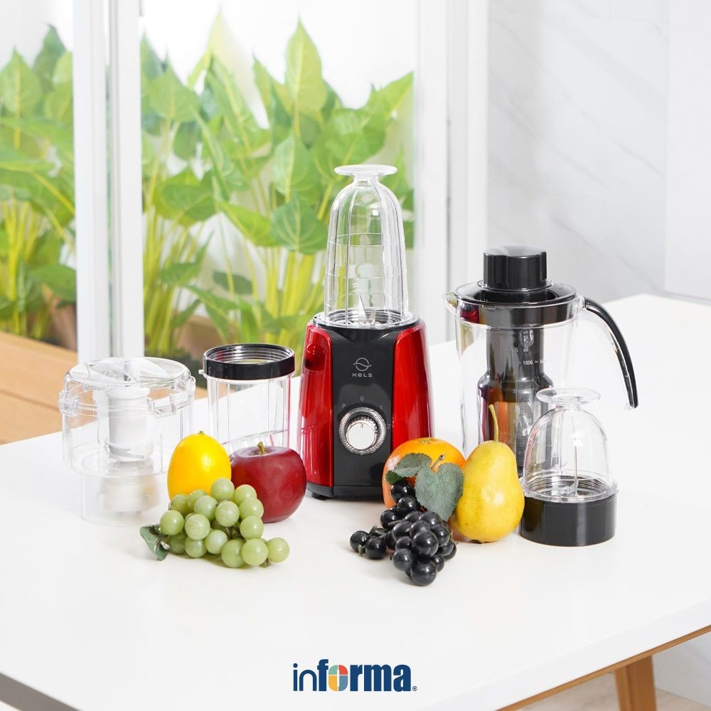 Informa Kels Nova Set 6 Pcs Mini Blender - Merah Mesin Pembuat Jus Kecil Juice Maker Food Grade Peng