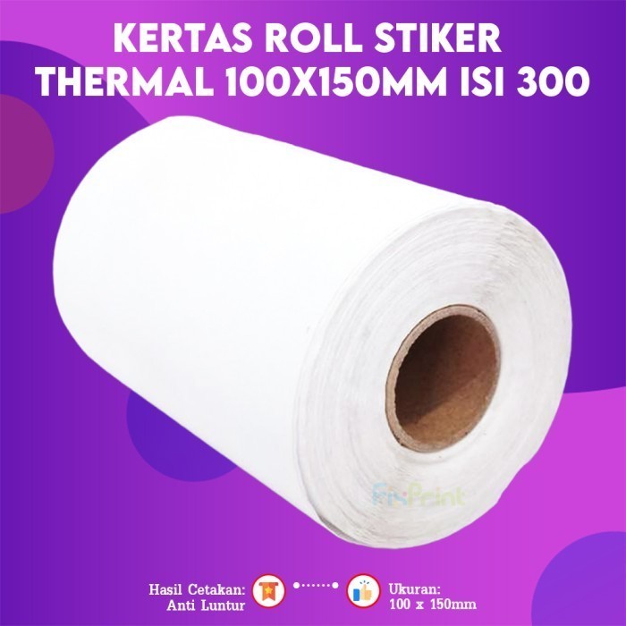 

FixPrint Kertas Stiker Thermal Roll 100x150 78x100 Kertas Sticker Lipat Cetak Resi Barcode