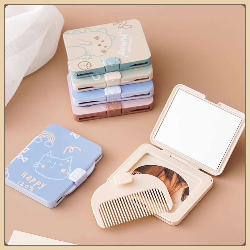 Mini Cermin Lipat Makeup/Cermin Lipat Kecil Lucu Kartun /Cermin Makeup/Cermin Kaca Lipat  Rias/Kaca 