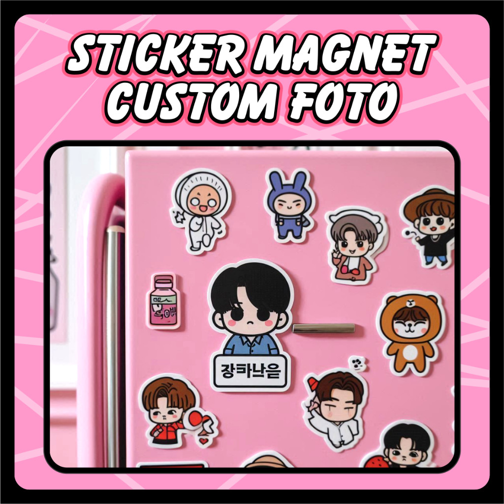 Sticker Magnet Custom Foto Gambar Logo Satuan - PSC
