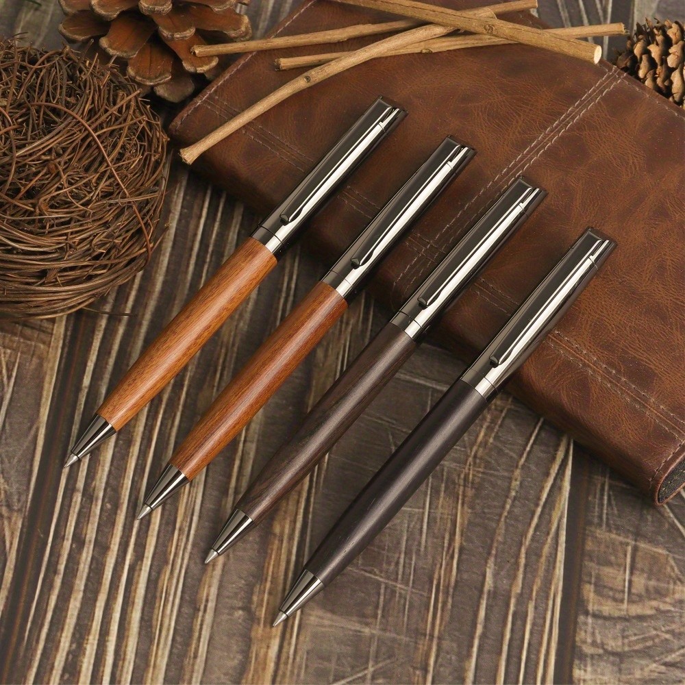 

2 Pcs Natural and Unique Wood Ballpoint Pen, Black&Brown, 2 Gift Box Options,Wooden Finish,Warm Texture,Office School Stationery