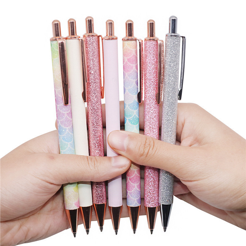 

Glitter Sequin Crystal Pen 0.5mm Black refill Ballpoint Pen School Office Stationery Student Writing Tool Working Gel Pen