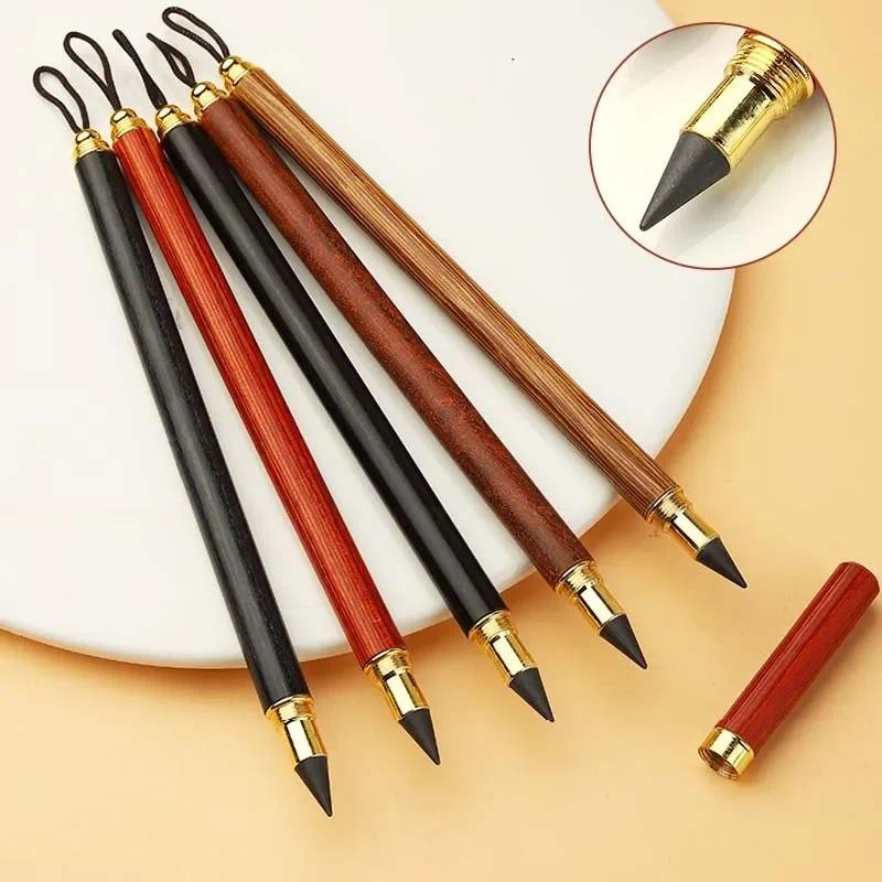 

Vintage Creative Wood Eternal Pencil HB Ink Free Writing Pen with Replaceable Tip Student Art Drawing Sketch Pencil Stationery