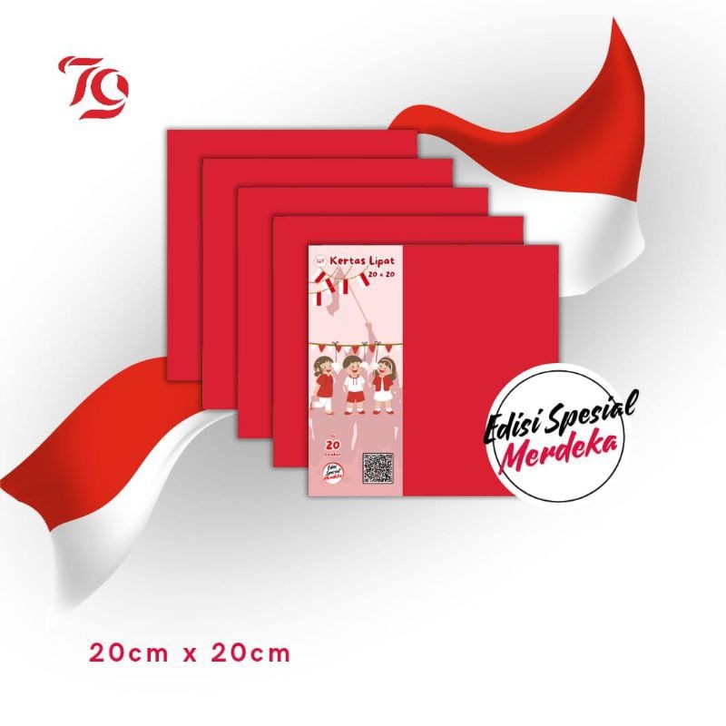 

369 - Origami/Kertas Lipat Special Edition Warna Merah 17 agustus 1945 Versi Kemerdekaan Republik Indonesia