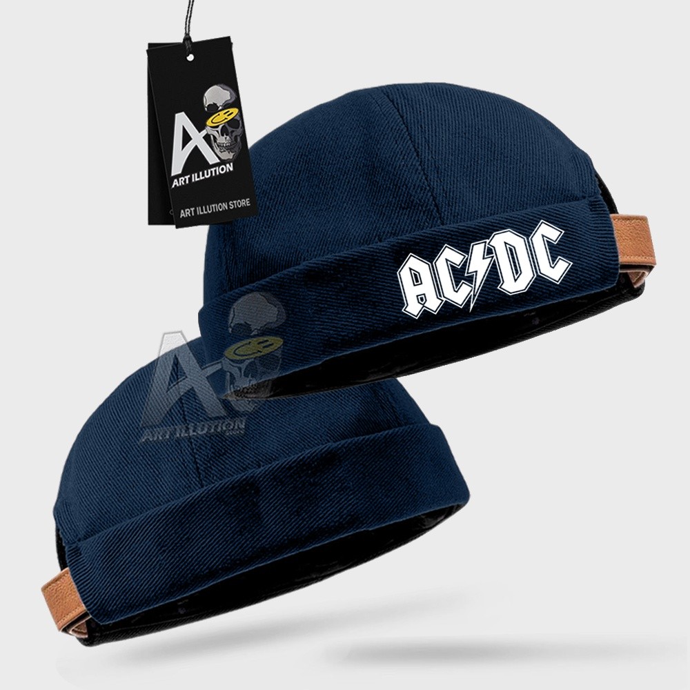 TOPI CAP MIKI HAT PECI HIJRAH LOGO ACDC BRIMLESS HAT MODEL LOGO TERBARU CUSTOM LOGO PREMIUM