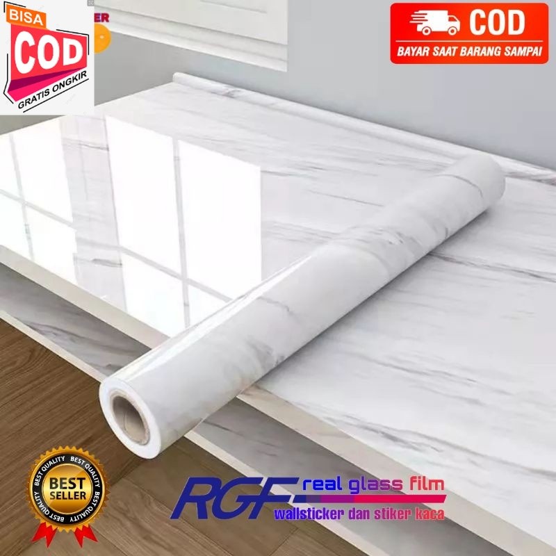 STIKER MARMER MARBLE GLOSY TEBAL MEJA KAYU KACA ANTI AIR MINYAK DAN TAHAN PANAS STIKER DINDING LANTA