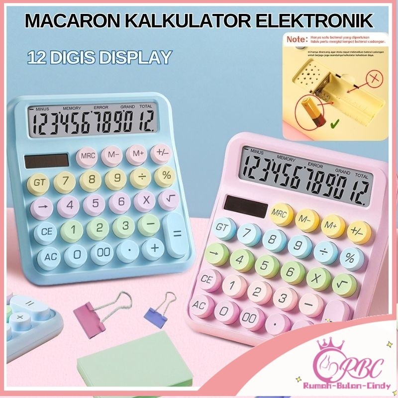 

【Penjual Lokal】Korea Seri Dopamin Warna Permen Kalkulator Surya 12 Digit Tampilan Besar Dual Power Mekanik Dot Keyboard Akuntansi Keuangan Calculations Perlengkapan Kantor