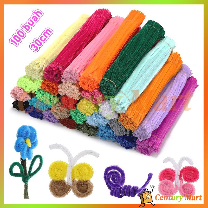 

100Pcs Kawat Bulu Mercy Pastel Rainbow Mix 30Cm /Kawat Bulu Mainan Anak Craft Diy Kerajinan Tangan Pipe Cleaner/ Floral Tape