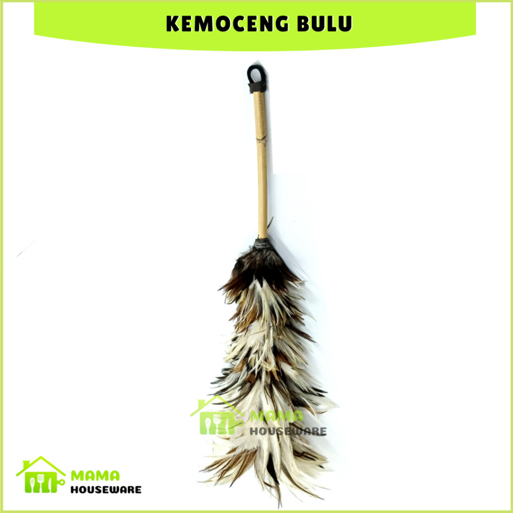 Sulak Kemoceng Bulu Ayam Warna Coklat Hitam / Alat Bersih Debu Rumah