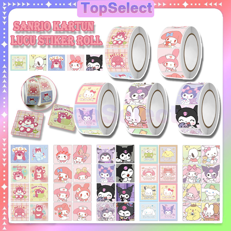 

Stiker Label Lucu Karakter Sanrio Hello Kitty Lembar /Sticker Sanrio 1 Roll Melody Kuromi Cinnamoroll/ Anak Tempelan Mainan Kartun Kreatif DIY /Sanrio Kartun Lucu Stiker Roll