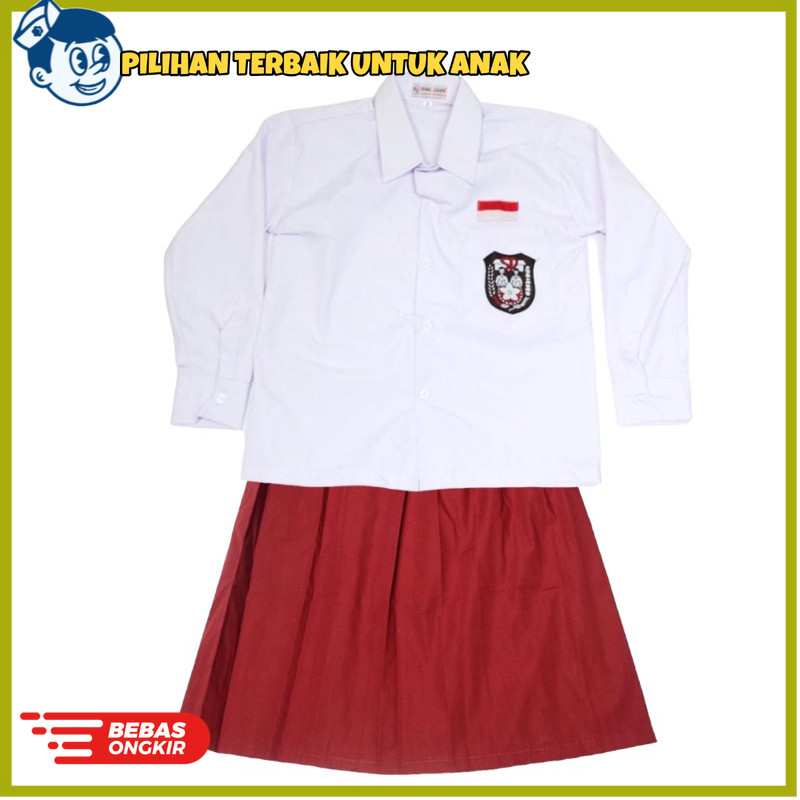 

Setelan Seragam Sekolah SD BAJU PANJANG ROK PANJANG Perempuan Cewek