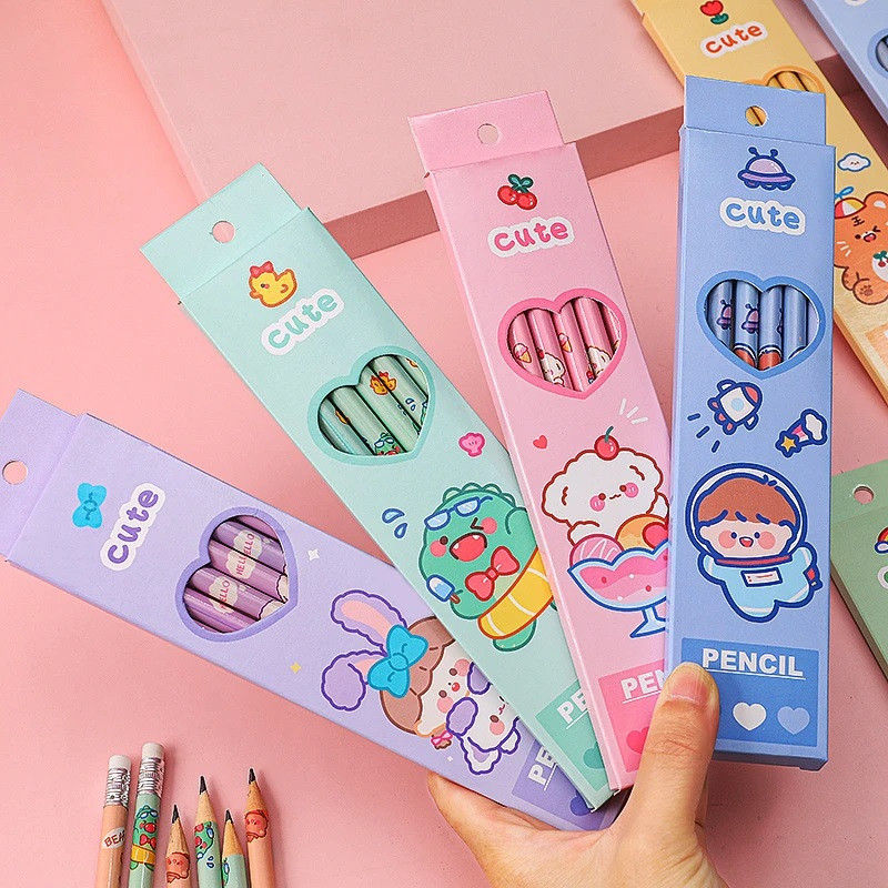 

(COD)Pensil Cute 1 Set Isi 6pcs Dengan Penghapus / Alat Tulis Sekolah Anak 6in1 Pensil Bergambar Karakter Unik Lucu Pencil Perlengkapan ATK Kids Pencil