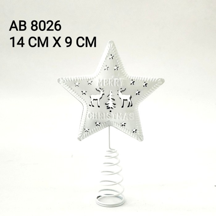 

Top Bintang Emas Ulir Dekor Ornamen Atas Pohon Natal Christmas Gift - AB-8026 14CM