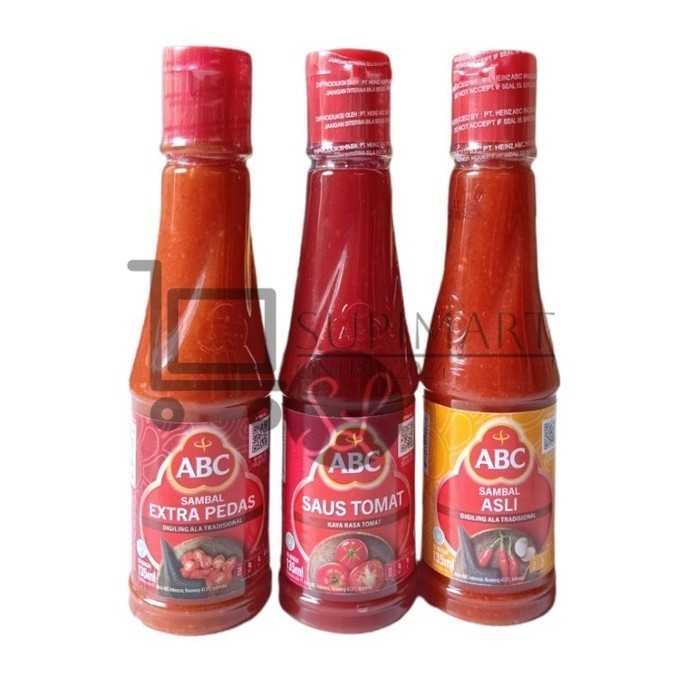 

Abc Sambal Saus Tomat Botol 135ml / Abc Sambal Asli Botol 135ml / Abc Sambal Extra Pedas 135ml