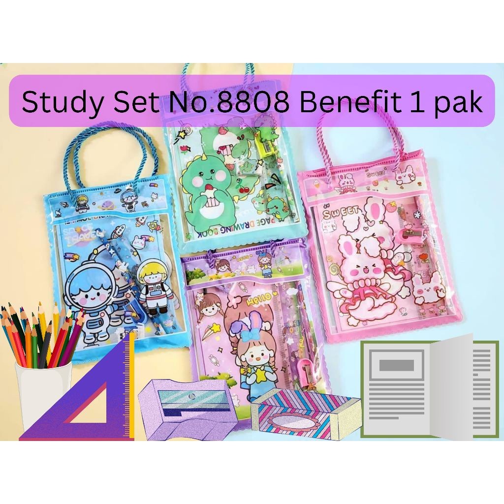 

STUDY BUKU TAS SET PAKET ALAT TULIS MEREK BENEFIT NO.8808 1 PAK