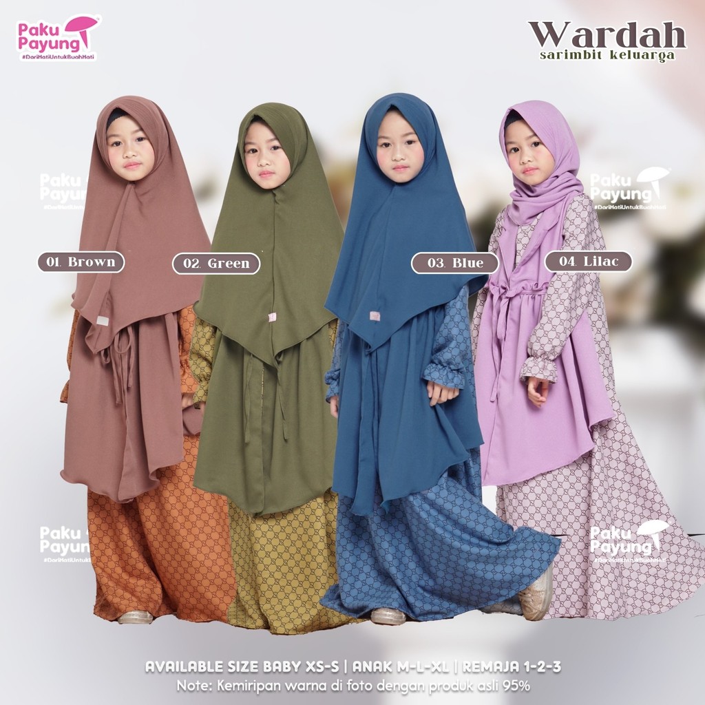 Paku Payung Gamis Anak Set | Setelan Baju Muslim Anak Perempuan | Sarimbit Keluarga Paku Payung |