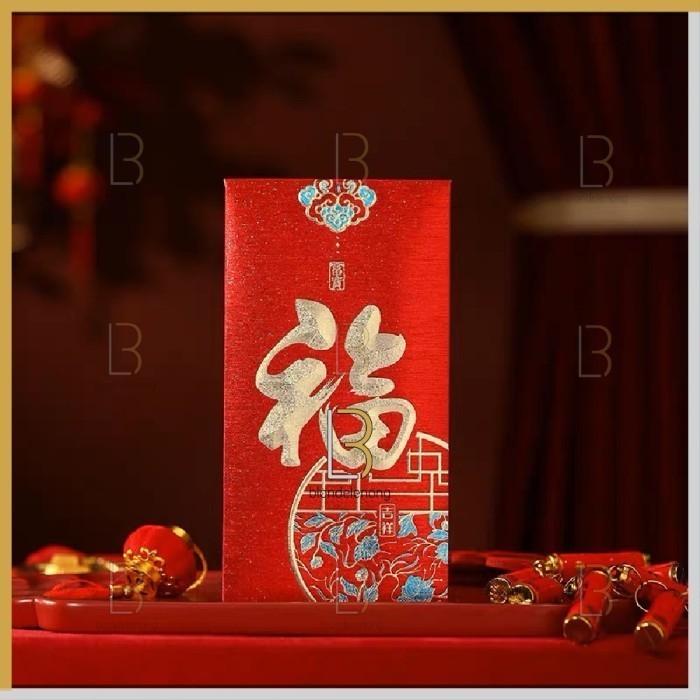 

B61 Amplop Angpao Angpau Ampao Imlek Merah Netral Panjang Fuk Hoki - Motif 1