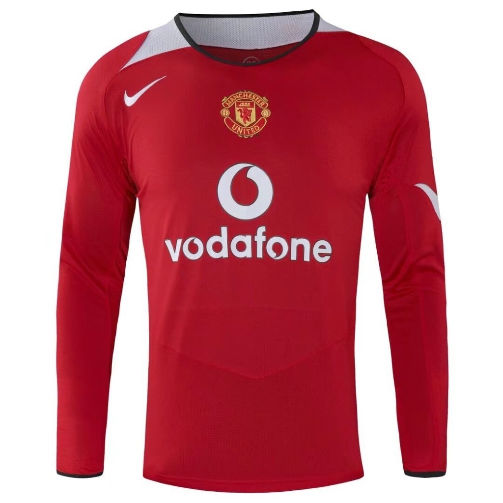 Manchester United Jersey Lengan Panjang Pria Seragam Olahraga Sepak Bola Kasual Retro untuk Lelaki 0