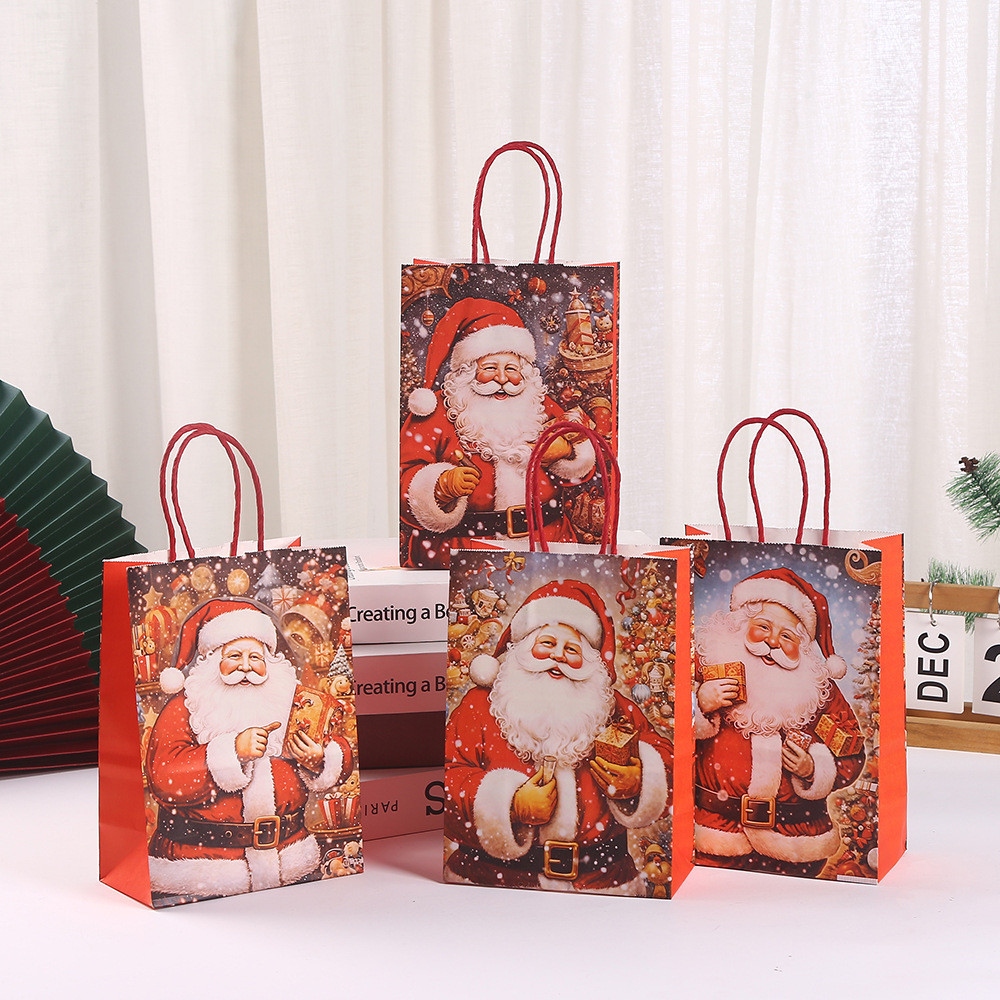 

PAPER BAG NATAL KRAFT PAPER GOODIE BAG SANTA CLAUS TAS KADO HAMPERS SOUVENIR NATAL MERRY CHIRISTMAS