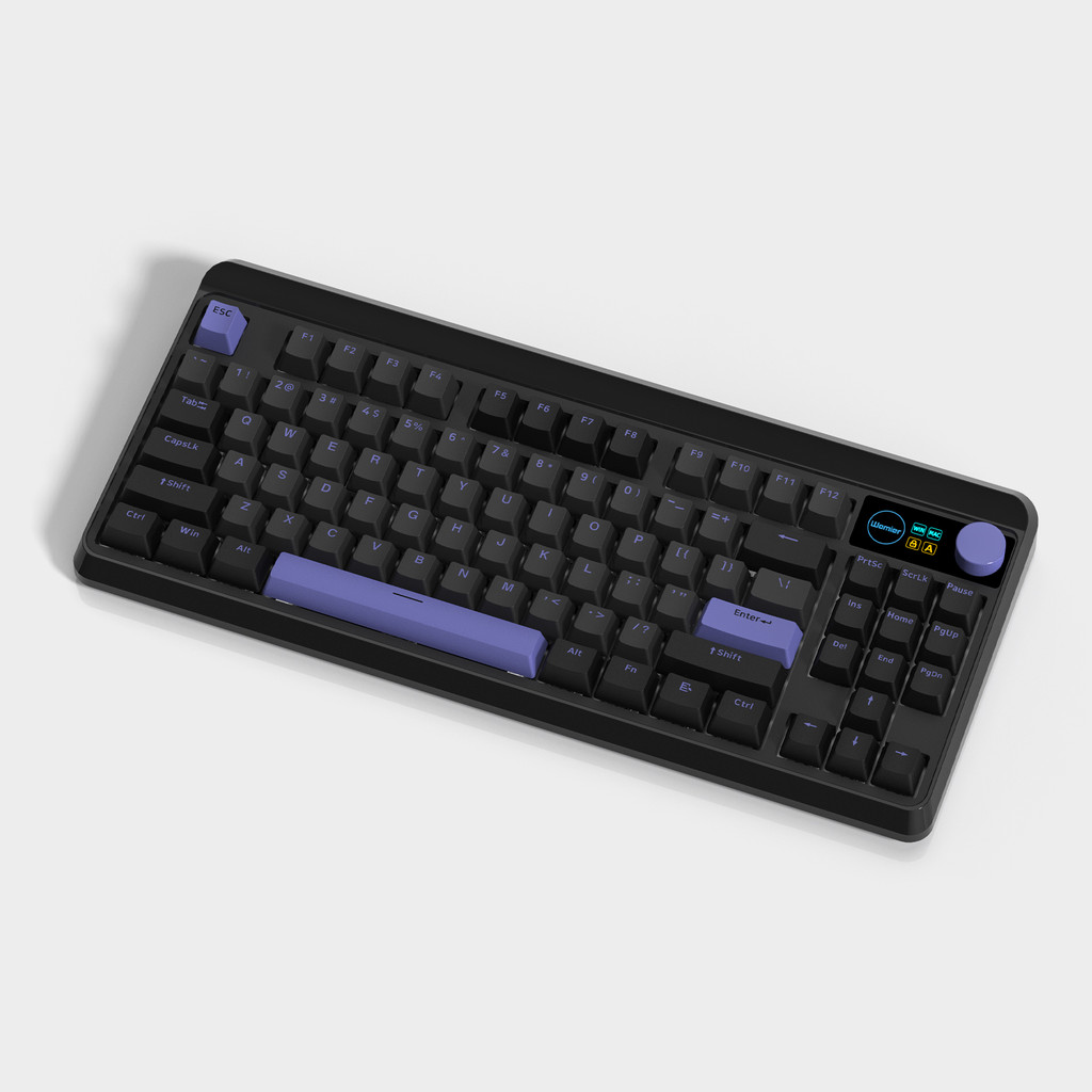 womier M87 Pro 3-Modes Gasket Retro Keyboard Hot Swap TKL RGB Mechanical Keyboard OLED Display Knob 