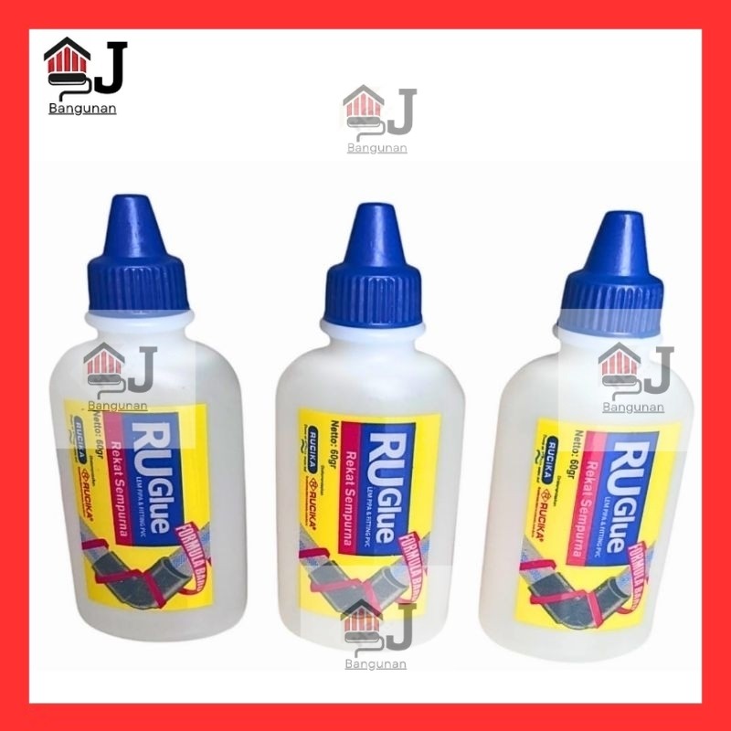 AJB - Lem PVC RuGlue Botol 60 Gr  Original  Lem RuGlue