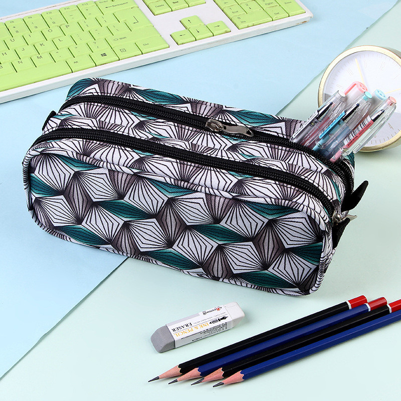 

Double Layer Canvas Pencil Case Storage Bag Pencil Bag Student Pen Bag Cute Pen Case Stationery Bag School Supplies 050094