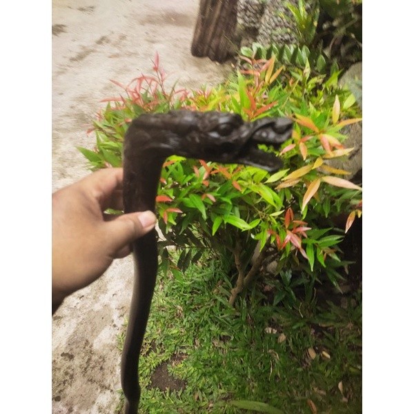 MAKRIFATBUSINESS tongkat jalan kayu stigi laut ukir Naga