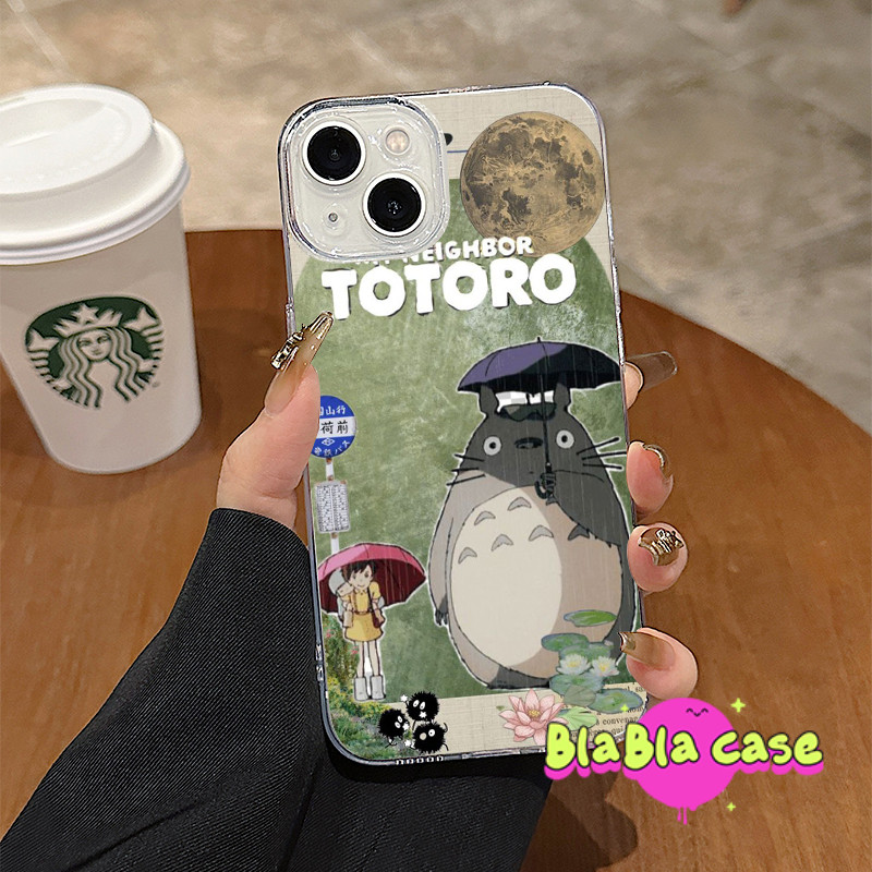 VIVO Case (totoro) Sedang Hujan Dan Memegang Payung Ghibli Totoro Telepon Cocok Untuk VIVO Y20 Y21 Y