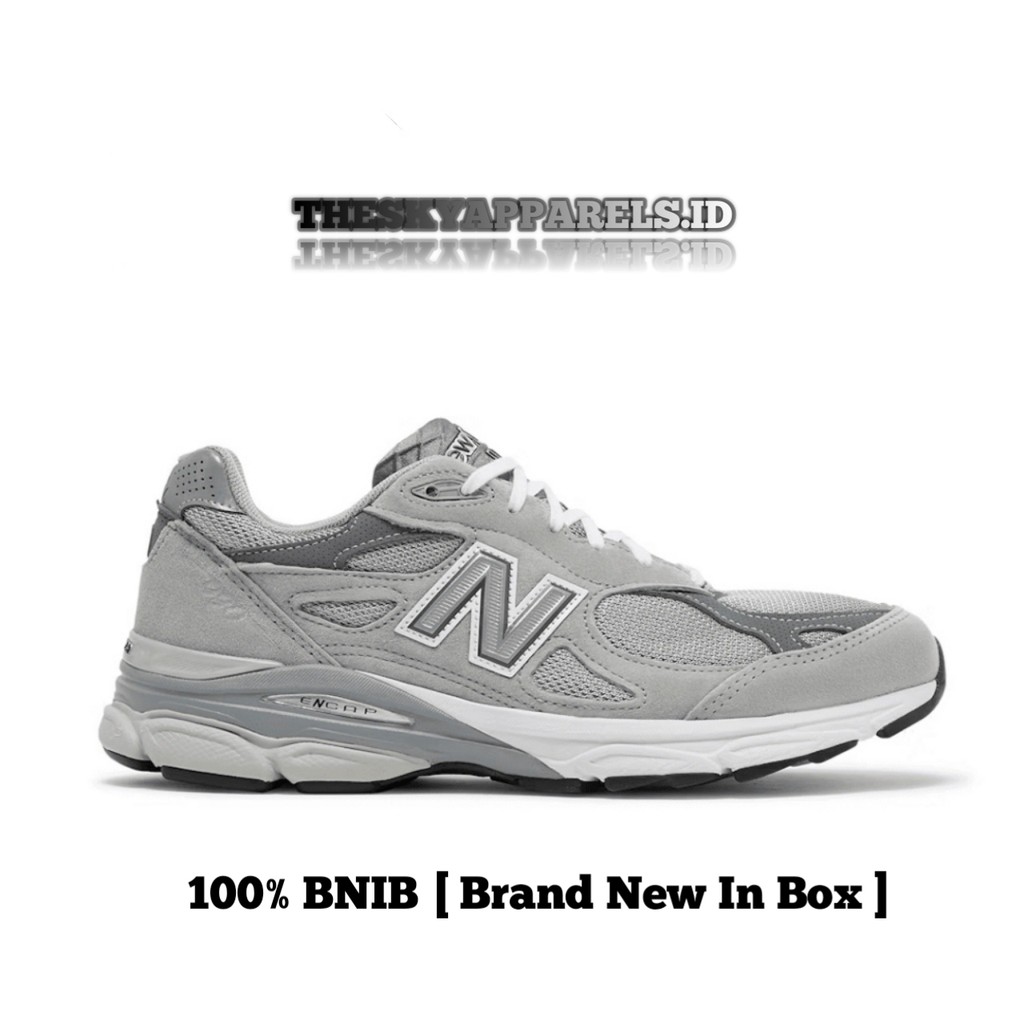 Sepatu Sneakers 990 V3 Grey White M990GY3 100% BNIB