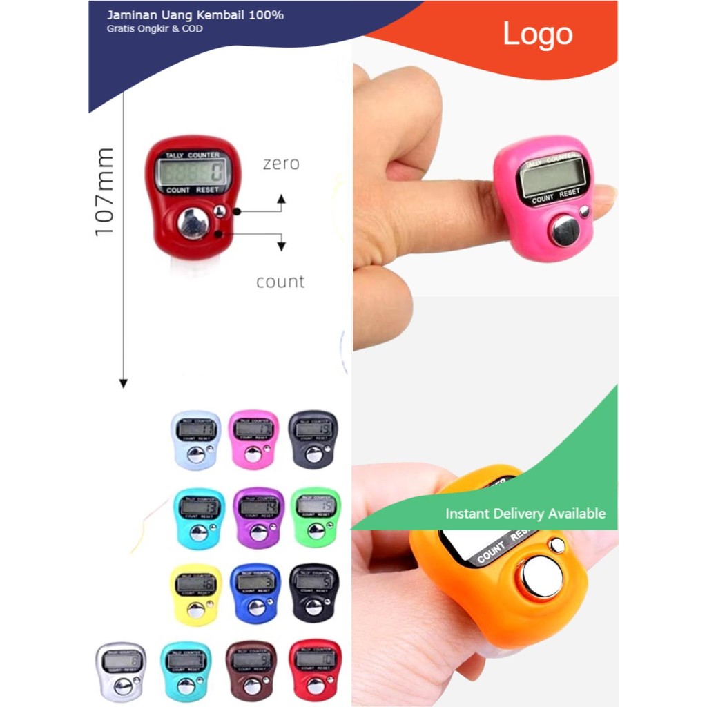 Alat Hitung Digital Mini LED / Tasbih Jari Digital Mini tasbih  digital cantik Muslim Motif Mutiara 