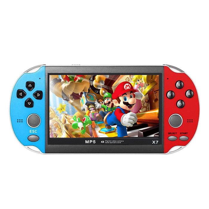 BEST -PSP X7 Gameboy Handheld Game Console Player 8G Built-in 10000+ Games - X12P-7 Inch