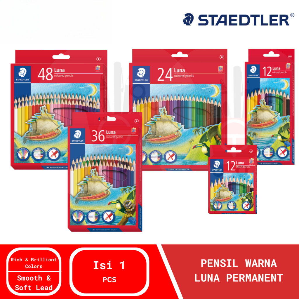 

Pensil Warna Luna Staedtler Set 12 24 36 48 Warna Classic (Free Rautan)