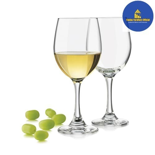 BEST QUALITY 1Set 6pcs Gelas Wine Kaca Tinggi / Gelas Pesta Arbor Ukuran 414ml