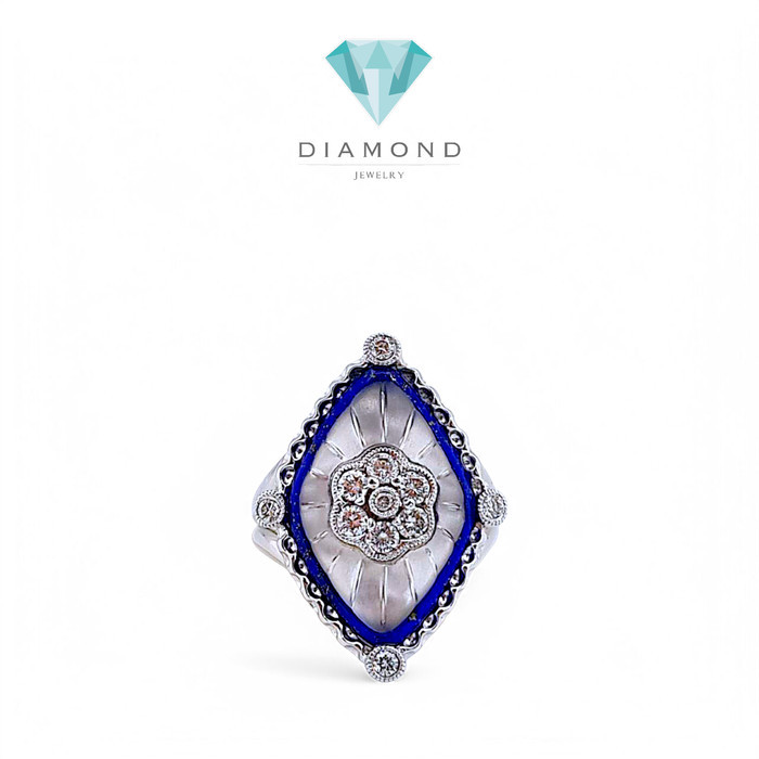 Blue Sapphire Diamond Ring 18K / Diamond Jewelry