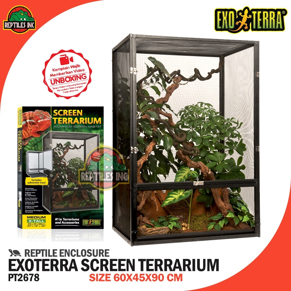 PUJEGANSHOP Exoterra Screen Terrarium Kandang Hewan Reptil Iguana Chameleon