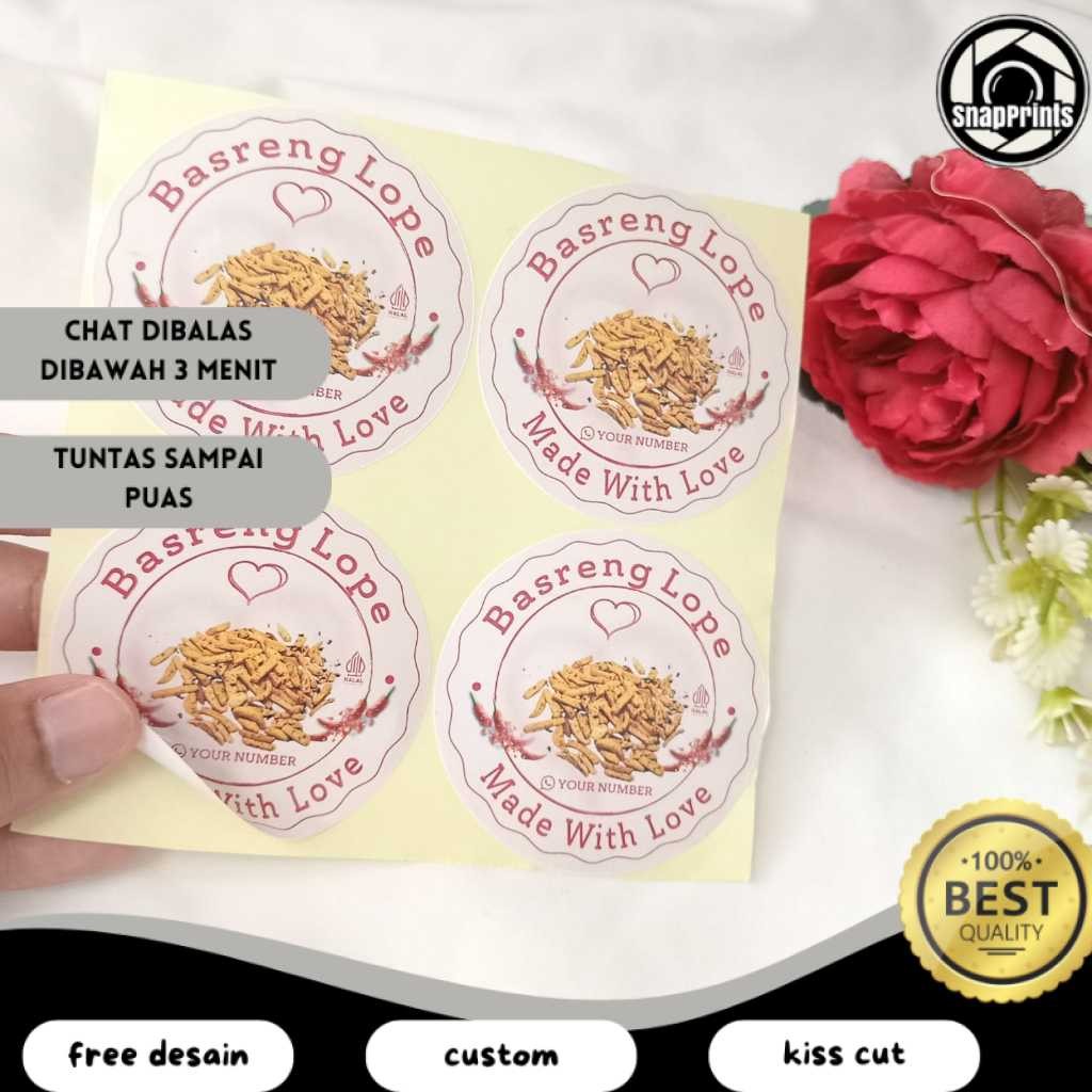 

SP Sticker Print Label Makanan Cemilan Basreng Bentuk Bulat Free Desain Stiker Custom Nama