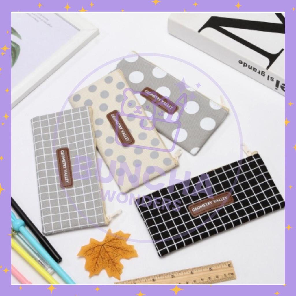 

BW PROMO - Tempat Pensil Motif Geometric Valley Polkadot Kotak Stripes Canvas