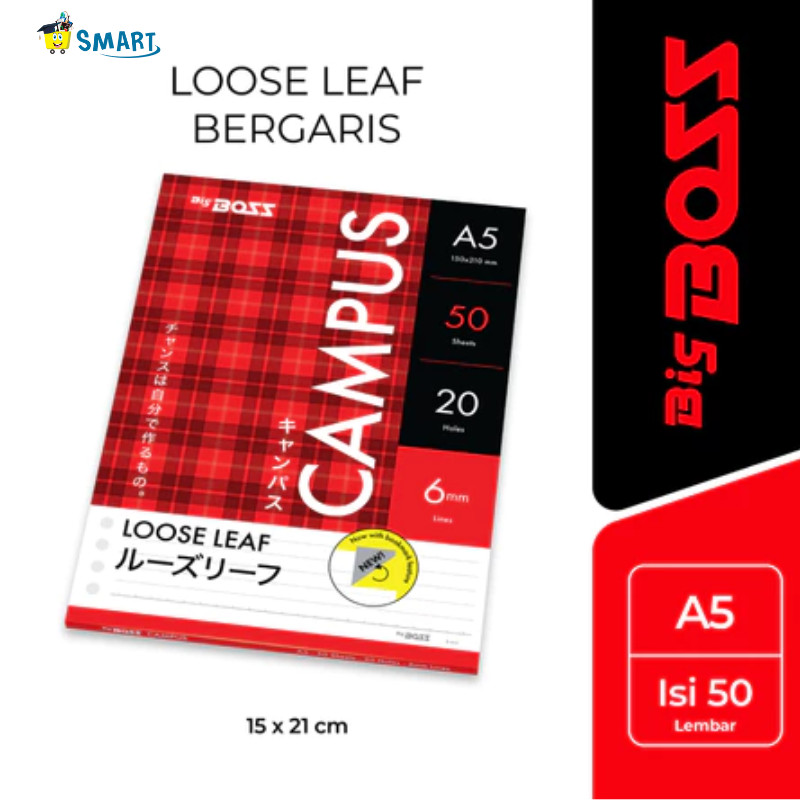 

BigBoss Loose Leaf A5 50 Lembar Bergaris
