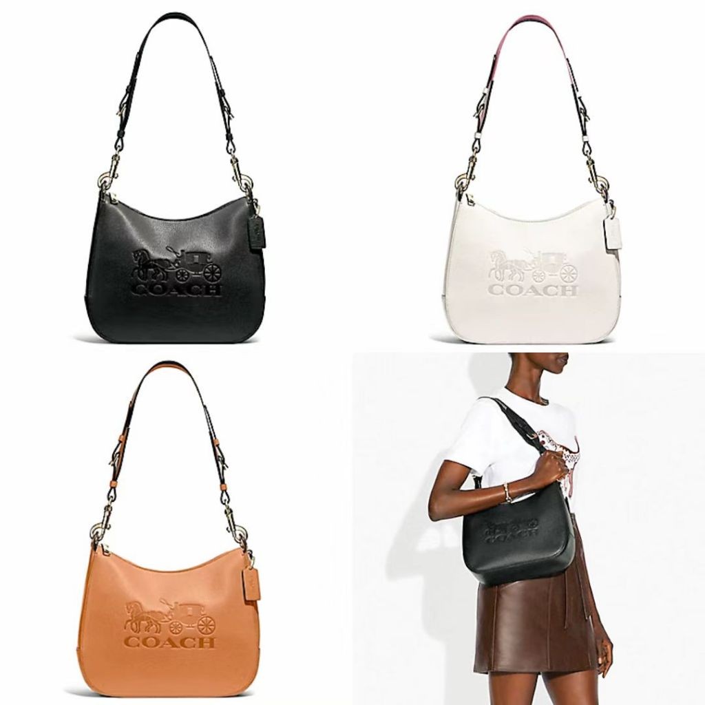 72702  JES HOBO Large Label Half Moon Bag Single Shoulder Bag Crescent Bag Handbag Crossbody Bag Sad