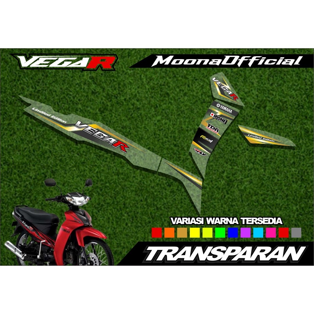 0416 STRIPING LIST VARIASI Vega R / Fiz R TRANSPARAN - STICKER VARIASI MOTOR Vega TERBARU - STIKER L