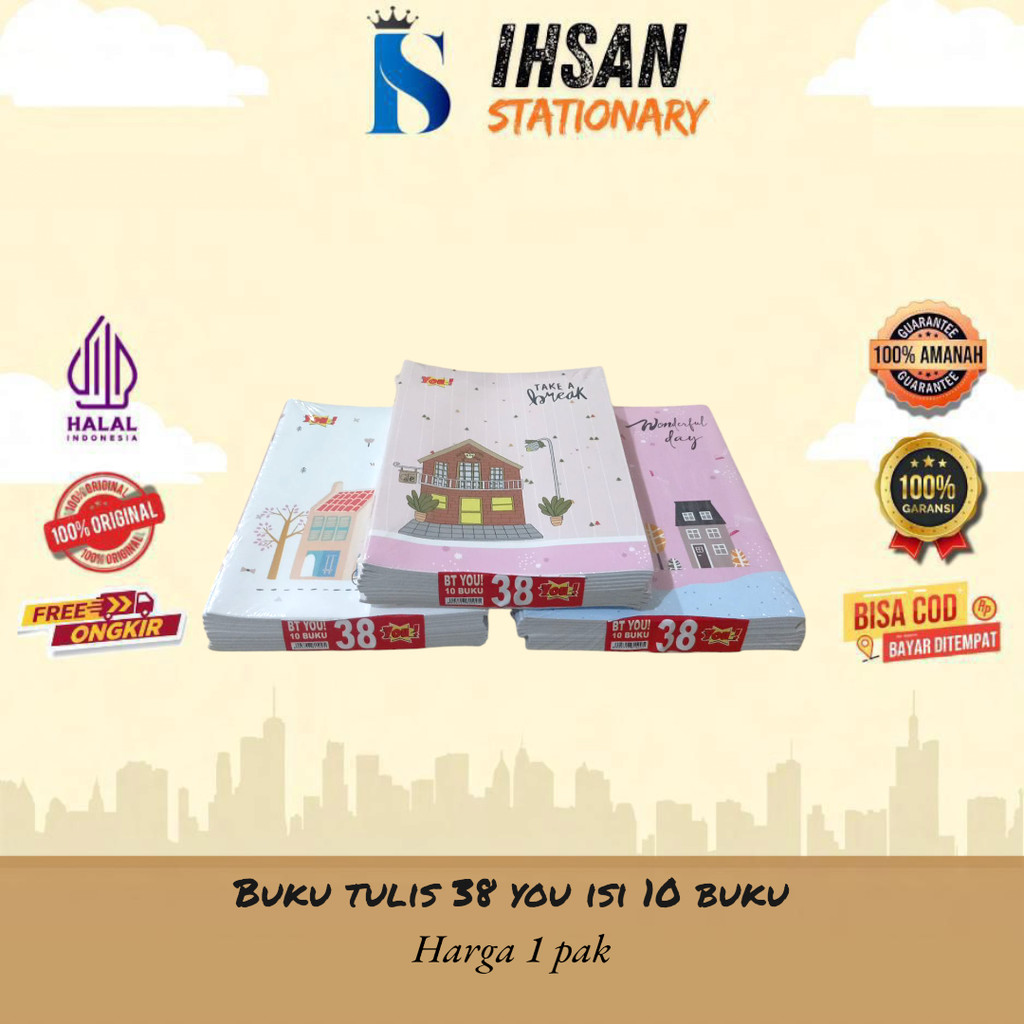 

buku tulis 38 you isi 10 buku (1 pak)
